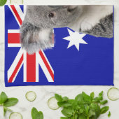 Koala mit australischem Flaggenhintergrund Geschirrtuch (Gefaltet)