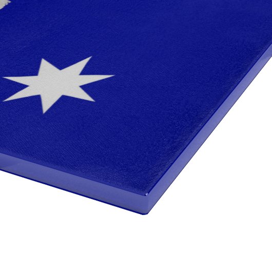 Koala mit australischem Flaggenhintergrund Schneidebrett (Ecke)