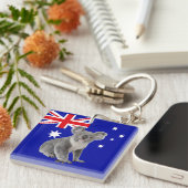 Koala mit australischer Flagge Schlüsselanhänger (Vorderseite rechts)