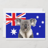 Koala mit australischer Flaggengeschichte Einladung (Vorderseite)