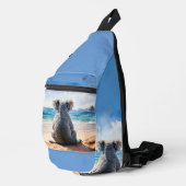 Koala mit Blick auf den Ozean Crossbody Bag (Rechte Ecke)