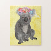 Koala mit Blume Aquarellkunst Puzzle (Vertikal)