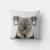 Koala mit grauem Linenhintergrund Kissen (Vorderseite)