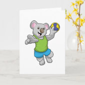 Koala mit Handballsport Karte (Gelbe Blume)