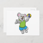Koala mit Handballsport Postkarte (Vorne/Hinten)