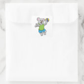 Koala mit Handballsport Quadratischer Aufkleber (Tasche)