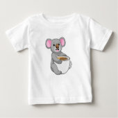 Koala mit Kaffee-Cup Baby T-shirt (Vorderseite)