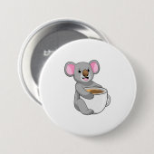 Koala mit Kaffee-Cup Button (Vorne & Hinten)
