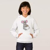 Koala mit Kaffee-Cup Hoodie (Vorne ganz)