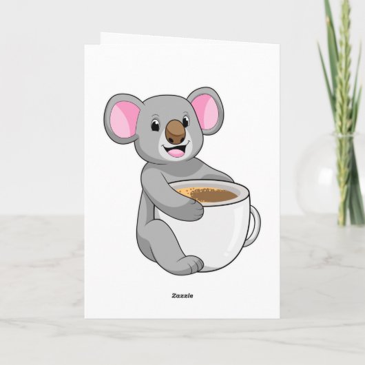 Koala mit Kaffee-Cup Karte (Rückseite)