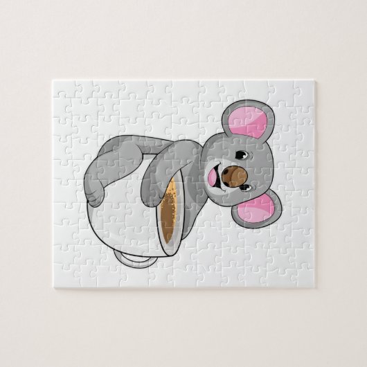 Koala mit Kaffee-Cup Puzzle (Horizontal)
