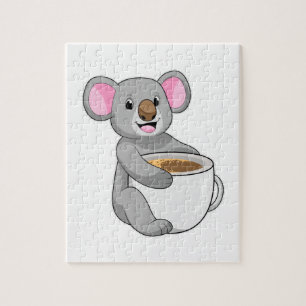 Koala mit Kaffee-Cup Puzzle