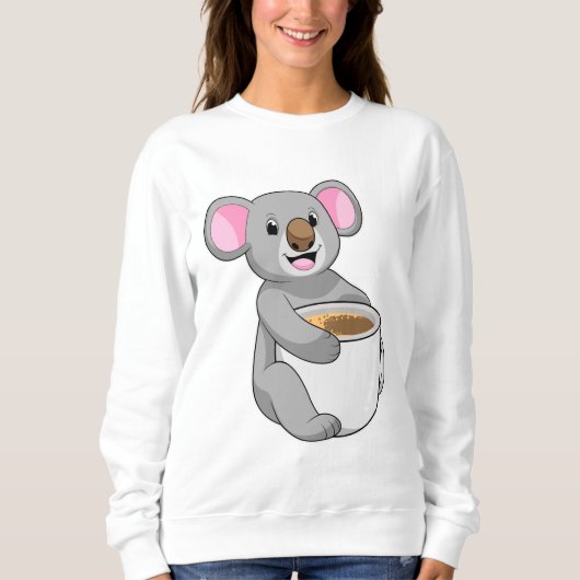 Koala mit Kaffee-Cup Sweatshirt (Vorderseite)