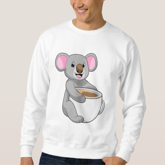 Koala mit Kaffee-Cup Sweatshirt (Vorderseite)