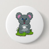 Koala mit Kaffeetasse Button (Vorderseite)