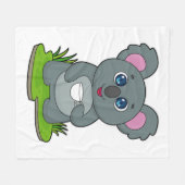 Koala mit Kaffeetasse Fleecedecke (Vorderseite (Horizontal))