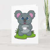 Koala mit Kaffeetasse Karte (Vorderseite)