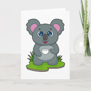 Koala mit Kaffeetasse Karte