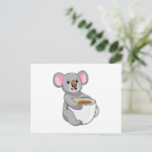 Koala mit Kaffeetasse Postkarte (Stehend Vorderseite)