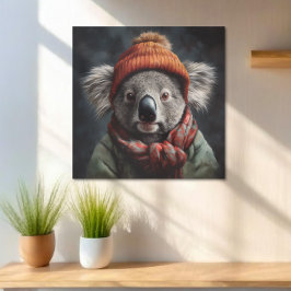 Koala mit niedlich orangefarbenem Hut Poster