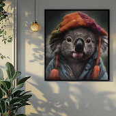 Koala mit niedlichem Hut Poster