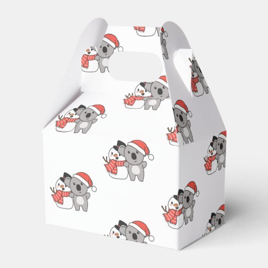Koala mit Snowman im Winter zu Weihnachten Gefalle Geschenkschachtel (Vorderseite)