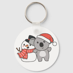 Koala mit Snowman im Winter zu Weihnachten Keychai Schlüsselanhänger