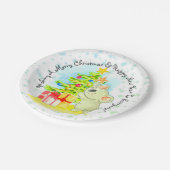 Koala mit Tree 7" Australisches Weihnachts-Party Pappteller (Schrägansicht)