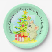 Koala mit Tree, 9" Australisches Weihnachtsgebirge Pappteller (Vorderseite)