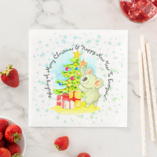 Koala mit Tree Australian Christmas Party Dinner Serviette