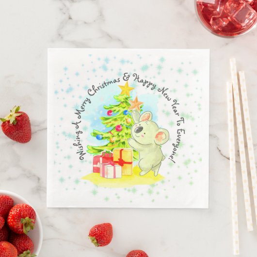Koala mit Tree Australian Christmas Party Dinner Serviette (Beispiel)