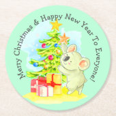 Koala mit Tree, australisches Weihnachtsgebäck, We Runder Pappuntersetzer (Vorderseite)