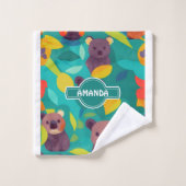 Koala Mosaic Personalisiertes Muster Badhandtuch Set (Waschlappen)