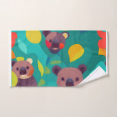 Koala Mosaic Personalisiertes Muster Badhandtuch Set (Handtuch)