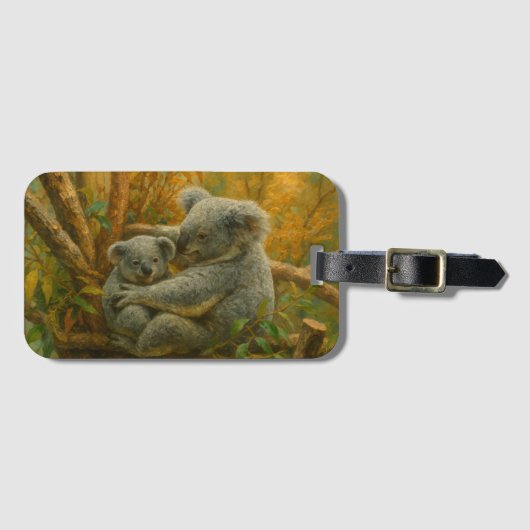 Koala Mutter und Joey im Herbst Canopy Gepäckanhänger (Vorderseite (Horizontal))