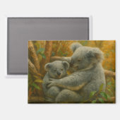Koala Mutter und Joey im Herbst Canopy Magnet (Vorderseite/Rückseite)