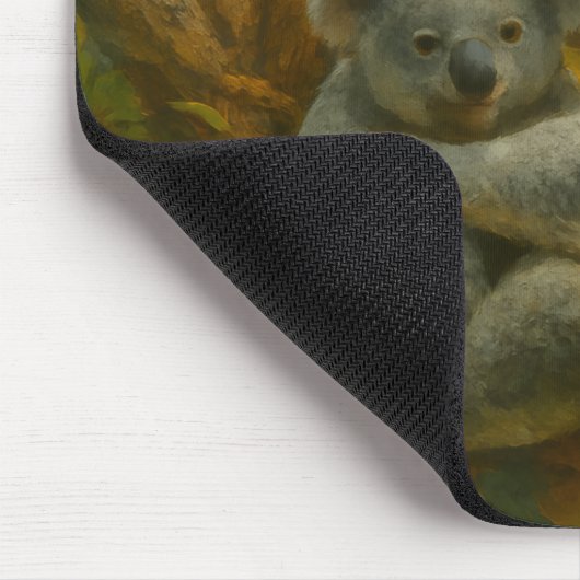 Koala Mutter und Joey im Herbst Canopy Mousepad (Ecke)
