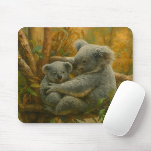 Koala Mutter und Joey im Herbst Canopy Mousepad (Mit Mouse)