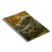 Koala Mutter und Joey im Herbst Canopy Notizblock (Rechte Seite)