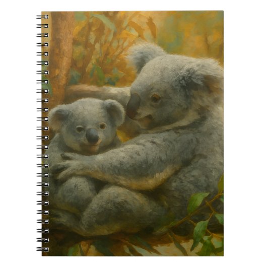 Koala Mutter und Joey im Herbst Canopy Notizblock (Vorderseite)