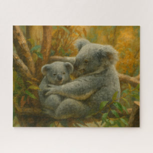 Koala Mutter und Joey im Herbst Canopy Puzzle