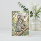 Koala Muttertag mit Joey Postkarte (Stehend Vorderseite)