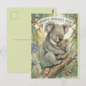 Koala Muttertag mit Joey Postkarte (Vorne/Hinten)