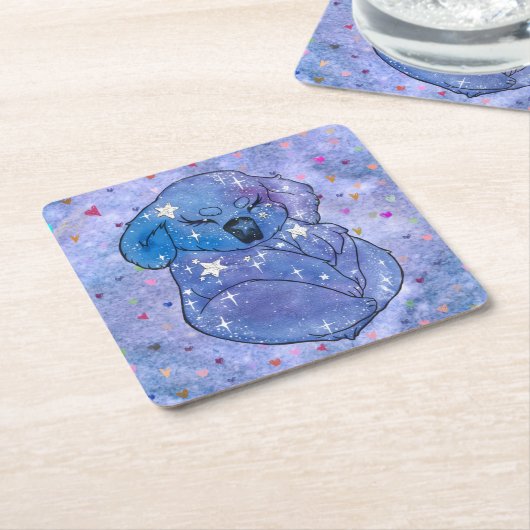 Koala namens Seven Rechteckiger Pappuntersetzer (angewinkelt)