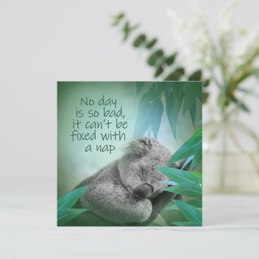 Koala Nickerchen Card Karte (Stehend Vorderseite)