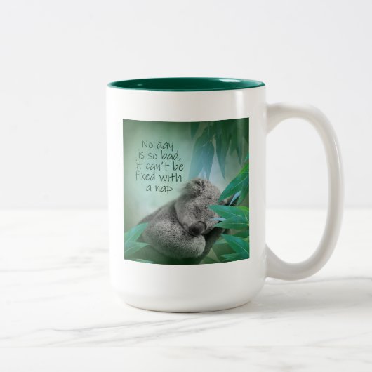 Koala Nickerchen Zweifarbige Tasse (Rechts)