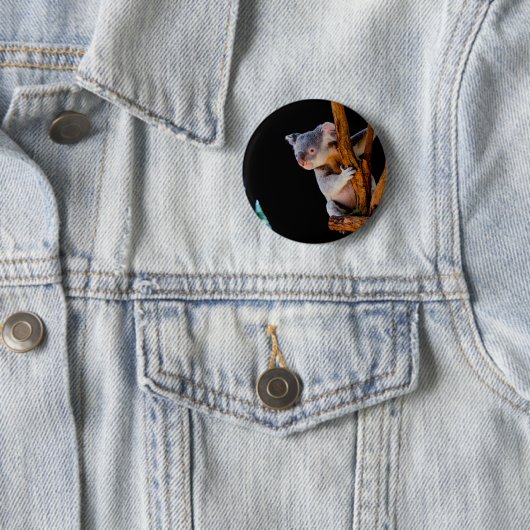 Koala Niedlich in Tree Gray Button (Beispiel)