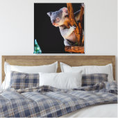 Koala Niedlich in Tree Gray Leinwanddruck (Insitu (Schlafzimmer))