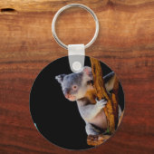 Koala Niedlich in Tree Gray Schlüsselanhänger (Vorderseite)