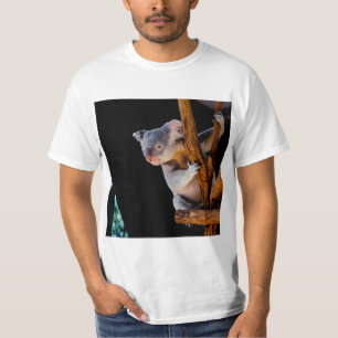 Koala Niedlich in Tree Gray T-Shirt